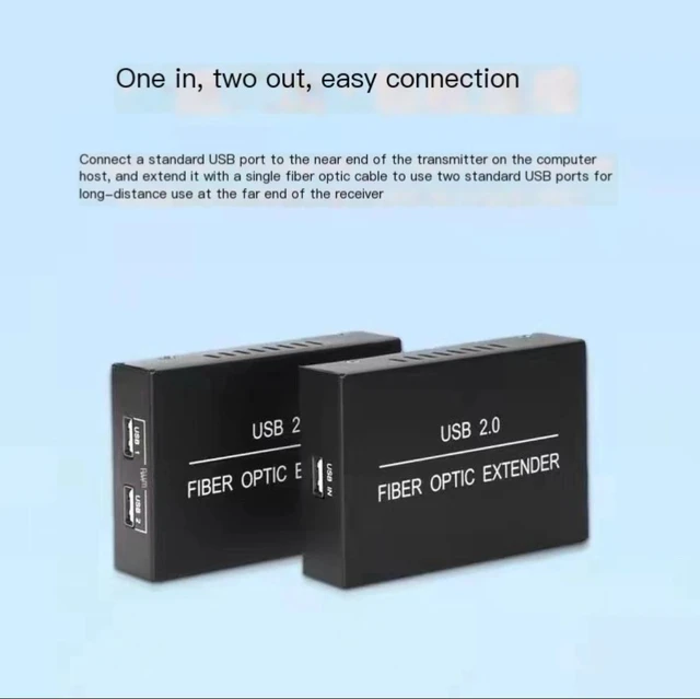 Alt view image 2 of 4 - EUR Plug,One Pair Fiber Optic USB2.0 Extender 1 In 4 Out Optical Transceiver USB2.0 For U Disk Printer USB Camera