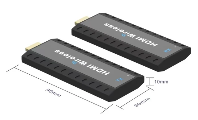 Alt view image 5 of 5 - 1 TX 1 RX,1 TX 1 RX HDMI Extender Transmitter 1080P WiFi HDMI Splitter Extender 1x2 Dual Display for PS3/4 Camera PC HDTV Monitor Projector