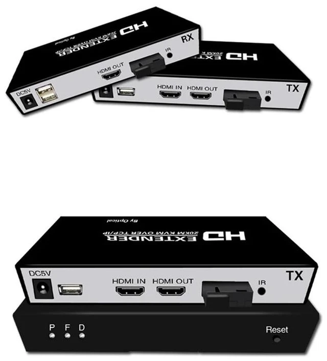 Main image of Without USB,Without USB TLT-TECH 1080P HDMI Fiber Optic Converter Support USB Control 20Km Fiber Optical Extender with Loop Out Over SC Fiber Cable