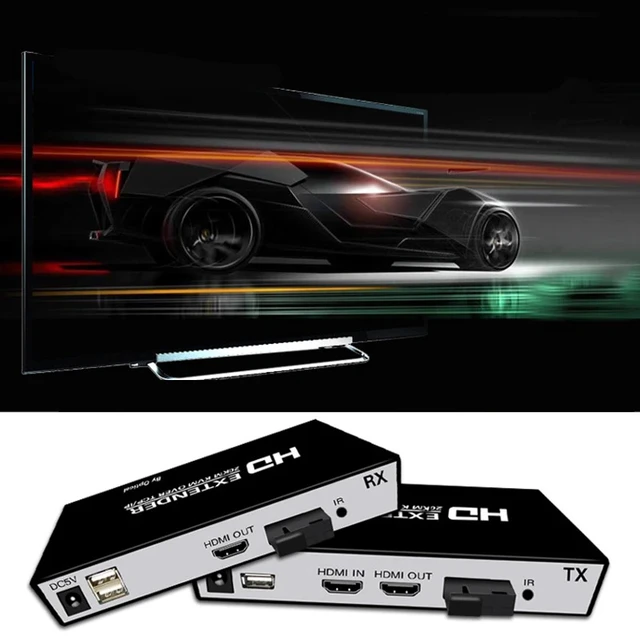Alt view image 3 of 4 - Without USB,Without USB TLT-TECH 1080P HDMI Fiber Optic Converter Support USB Control 20Km Fiber Optical Extender with Loop Out Over SC Fiber Cable
