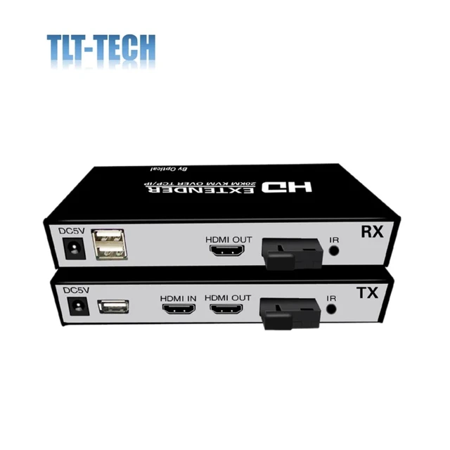 Alt view image 2 of 4 - Without USB,Without USB TLT-TECH 1080P HDMI Fiber Optic Converter Support USB Control 20Km Fiber Optical Extender with Loop Out Over SC Fiber Cable