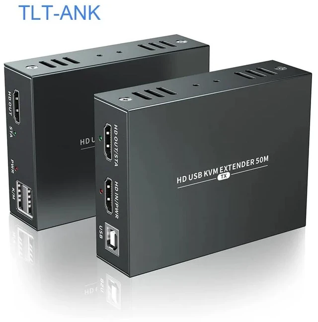 Main image of EUR Plug,50m (164ft) HDMI KVM USB Extender for Remote Mouse and Keyboard Control of 1080P Signals over Ethernet Cable
