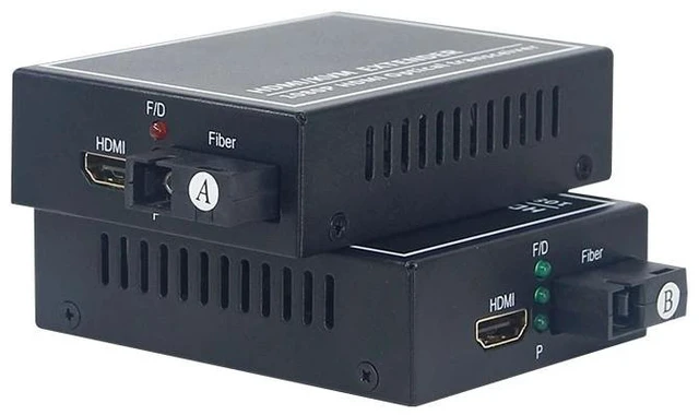 Alt view image 2 of 5 - With USB,With USB HDMI Fiber Optic Converter Support USB Control 20Km Fiber Optical Extender Over SC Fiber Cable US Plug