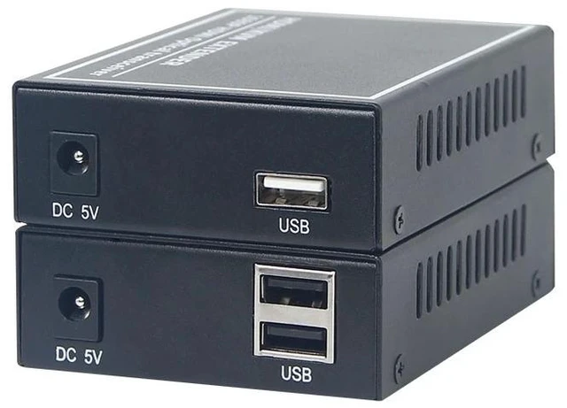 Alt view image 4 of 5 - With USB,With USB HDMI Fiber Optic Converter Support USB Control 20Km Fiber Optical Extender Over SC Fiber Cable US Plug