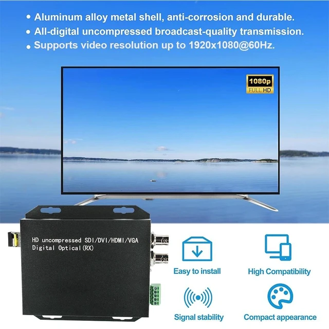 Alt view image 5 of 5 - RS 232 EU Plug,LC SFP 3G-SDI Fiber Optic Extender with Loop Out, 1080p@60Hz, 20km Single-Mode RS 232 Optional