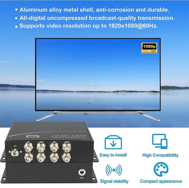 Alt view image 5 of 5 - LC SFP,3G-SDI Fiber Optic Extender 2/4 Channel, 1080p@60Hz, 20km Single Fiber LC/FC/SC/ST, Loop Out / Gigabit Ethernet / RS485/422/232