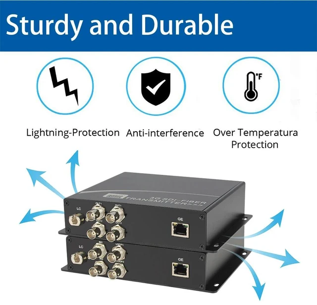 Alt view image 4 of 5 - LC SFP,3G-SDI Fiber Optic Extender 2/4 Channel, 1080p@60Hz, 20km Single Fiber LC/FC/SC/ST, Loop Out / Gigabit Ethernet / RS485/422/232