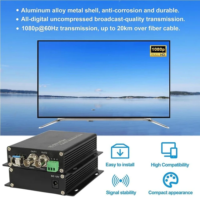 Alt view image 5 of 5 - LC Port 2,3G-SDI Fiber Optic Extender with RS485 & TALLY, 1080p@60Hz, LC/PC Fiber Interface, Broadcast Level with LC SFP 20km