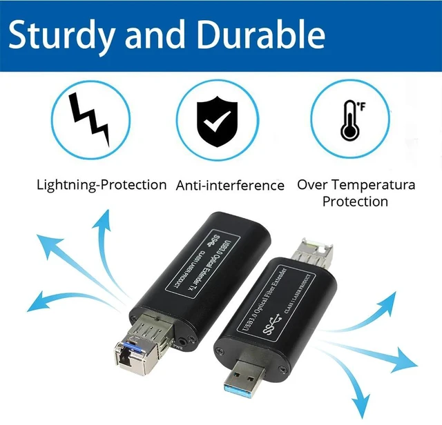Alt view image 3 of 5 - FULL-PCI-SM-D,Mini USB 3.0/2.0/1.1 Fiber Extender, USB-A Hub Over Optical up to 250m 5Gbps for Windows Mac Linux, Support Kinect, Leap Motion