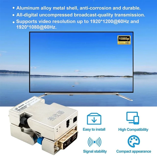 Alt view image 5 of 5 - 4-Core LC Fiber,2K@60Hz Mini DVI-D Single-Link Fiber Extender 1920x1200P@60Hz DVI Video Optical Transceiver Single/Multimode EDID up to 1500M