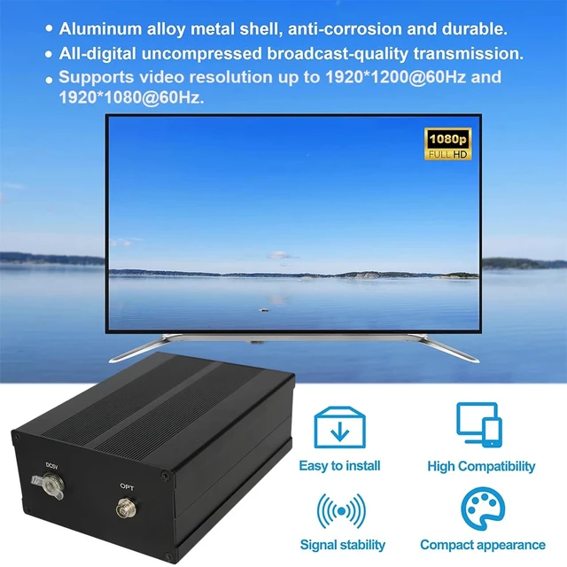 Alt view image 5 of 5 - 2CH US Plug,1920x1080P@60hz DVI Fiber Extender 2CH Forward / 1CH BIDI with 3.5mm Audio, 3Gbps FC SFP Singlemode 20KM Transceiver