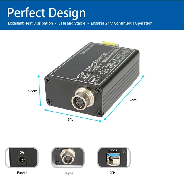 Alt view image 2 of 5 - US Plug,For SONY 8-Pin RCP Fiber Extender Remote Module for SDI Broadcast Control, LC Single mode, 10KM, Compatible with RCP?1000/1500