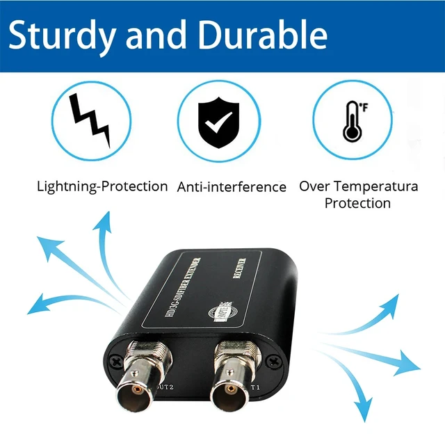 Alt view image 4 of 5 - US Plug,3G-SDI HD SDI 1080p@60Hz Fiber Optic Extender with Loop Out & Reclocking, 1080p@60Hz, 20km Single Fiber LC, Mini SDI Converter