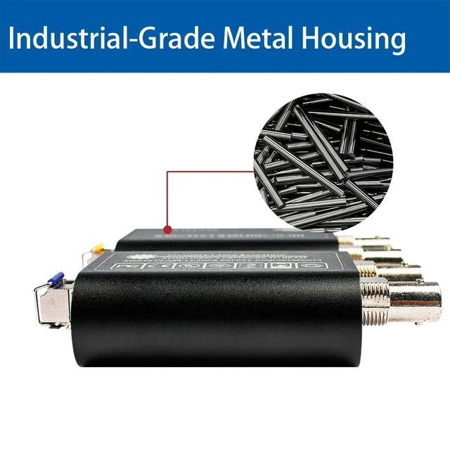 Alt view image 3 of 5 - US Plug,3G-SDI HD SDI 1080p@60Hz Fiber Optic Extender with Loop Out & Reclocking, 1080p@60Hz, 20km Single Fiber LC, Mini SDI Converter