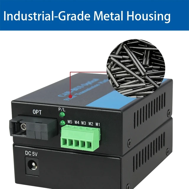 Alt view image 4 of 5 - 2 CH EU PLUG,Industrial CAN Bus Fiber Optic Converter CAN DeviceNet CANOpen Optical Extender Terminal Machine Single Mode FC SC ST 20KM