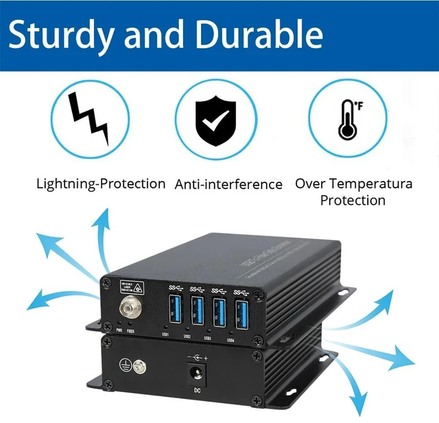 Alt view image 3 of 5 - USB 3.0 2.0 1.1,4-Port USB 3.0 Fiber Optic Extender Full Compatible 3.0/2.0/1.1 FC Singlemode Simplex Support 3D Sanner 3D Camera Depth Vision