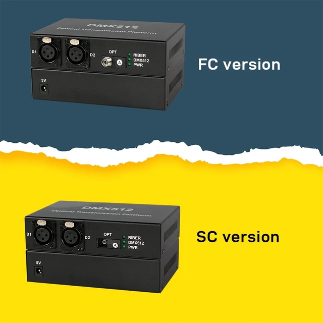 Alt view image 5 of 5 - FC port US Plug,2-CH DMX512 Fiber Optic Modem XLR 3-Pin Lighting Extender over Single Fiber 20KM FC/SC Interface Zero Delay Anti-Interference