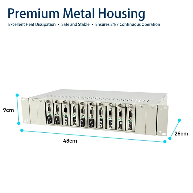 Alt view image 3 of 5 - Female SM Simplex,Industrial Serial RS232 Fiber Optic Modem DB9 Male/Female to Fiber Converter SC FC ST up to 20KM Serial over Fiber Converter