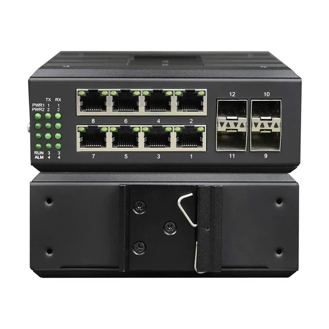 Alt view image 3 of 4 - Switch,Industrial Managed Gigabit Switch 8GE RJ45 4SFP Fiber 4RS232/422/485 ERPS Ring DIN Rail -40~85C