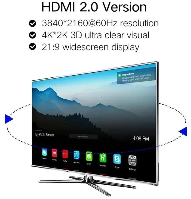 Alt view image 4 of 5 - ,4K 60Hz AOC HDMI 2.0 Fiber Optical Cable 20M 30M 50M HDMI Fiber Cable High Speed 18Gbps HDR ARC HDCP2.2 for PS4/5 TV Box LCD PC