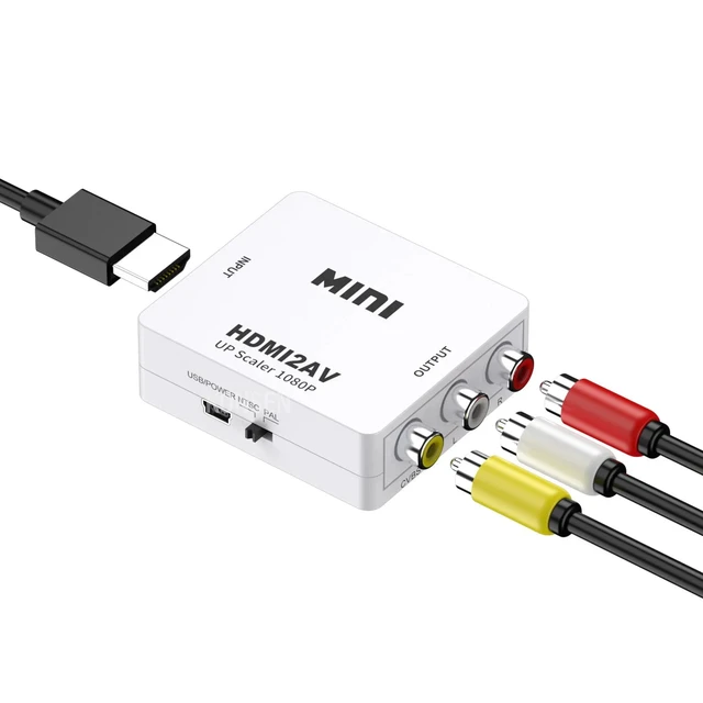 Alt view image 4 of 5 - HDMI to AV-black,1080P HDMI to RCA Converter AV/CVSB Video Box AV to HDMI Adapter AV/VGA Support NTSC PAL Output HDMI to VGA Video Converter