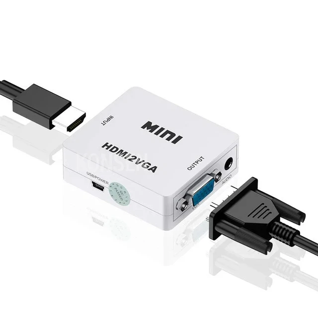 Alt view image 3 of 5 - HDMI to AV-black,1080P HDMI to RCA Converter AV/CVSB Video Box AV to HDMI Adapter AV/VGA Support NTSC PAL Output HDMI to VGA Video Converter