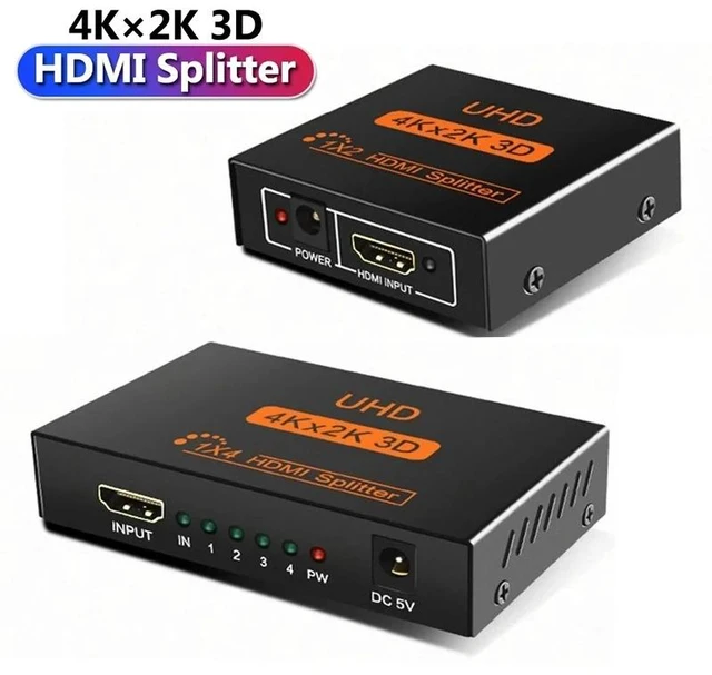 Main image of 1 in 4 out,4Kx2K HDMI Splitter 1x2 1x4 Full HD HDMI Video Splitter 1 in 4 out Duplicate Display 1 Source to 2/4 Screens for PC TV Monitor