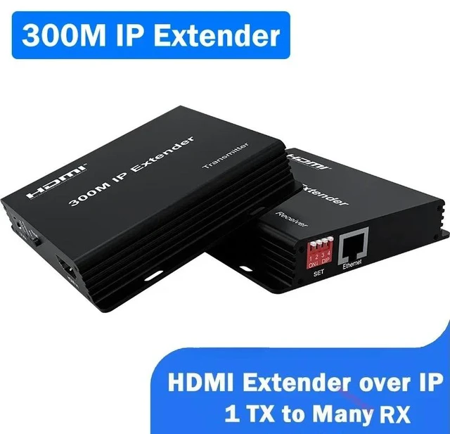 Main image of 2-PCS RX,IP HDMI Extender over UTP Single Rj45 Cat5e/6 Cable to 300M 1080P HDMI Video Extender Support 1 TX to Many RX via Network Switch