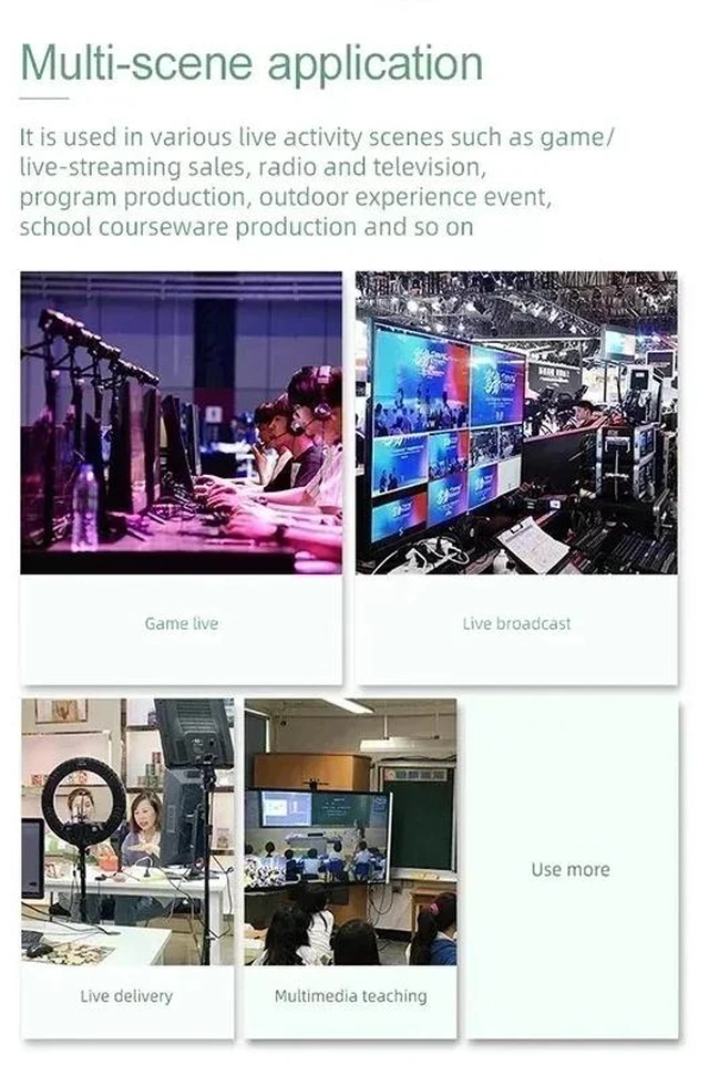 Alt view image 5 of 5 - with UK Plug,1080P HDMI Video Live Switch 4 in 2 out Broadcast Streaming Video Mixer Station Live Streaming Seamless Switcher Support PIP OBS