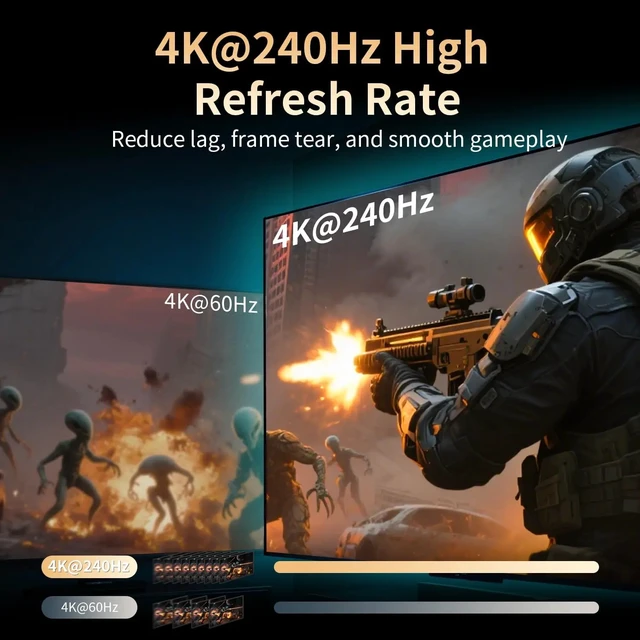 Alt view image 4 of 5 - 8K 5 in 1 out,New Upgrade 8K@60Hz 4K@240Hz HDMI Switch 5 in 1 out Aluminum HDMI 2.1 Selector Switcher with HDR10+ HDCP2.3 for PS5/4 Xbox PC TV