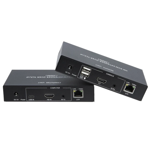 Alt view image 5 of 5 - 2-PCS RX,200M HDMI IP KVM Extender over RJ45 Ethernet Cat5e/6 Cable 1080P HDMI Extender USB KVM via Network Switch Support Mouse Keyboard
