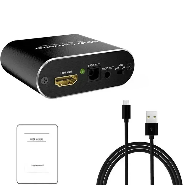 Alt view image 5 of 5 - ,4K HDMI Audio Extractor with ARC Return Switch HDMI to Optical Toslink SPDIF + 3.5mm Audio Converter for PS5 Xbox TV