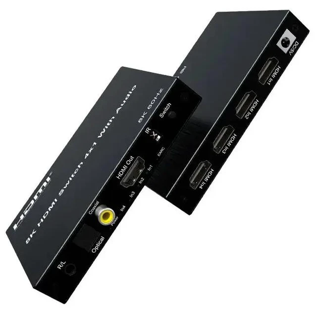 Alt view image 5 of 5 - with AU Plug,8K 60Hz HDMI Switch 4 in 1 out with eARC Audio Extractor 4K 120Hz HDMI Switcher to ARC SPDIF+Coaxial+3.5mm Audio out 48Gbps HDR