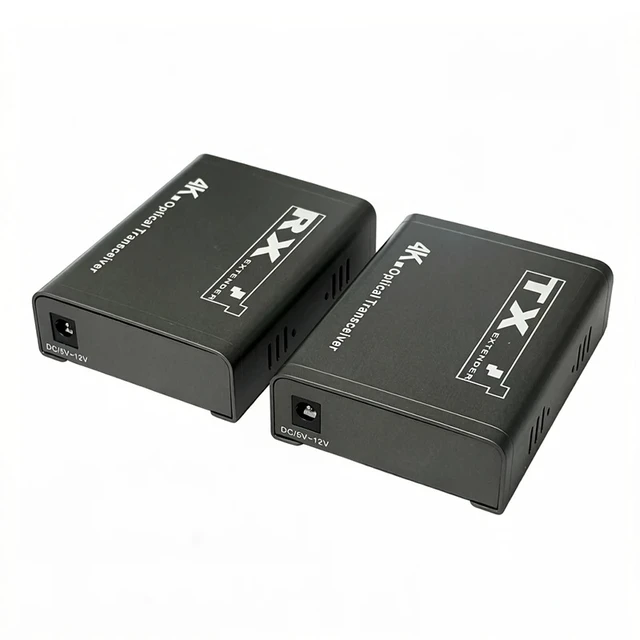 Alt view image 4 of 5 - TX and RX,4K 60Hz HDMI Fiber Extender over LC Optic Fiber Cable 20Km HDMI to Fiber Video Transceiver Extender Transmitter Receiver Kit