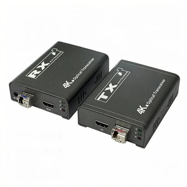 Alt view image 5 of 5 - TX and RX,4K 60Hz HDMI Fiber Extender over LC Optic Fiber Cable 20Km HDMI to Fiber Video Transceiver Extender Transmitter Receiver Kit