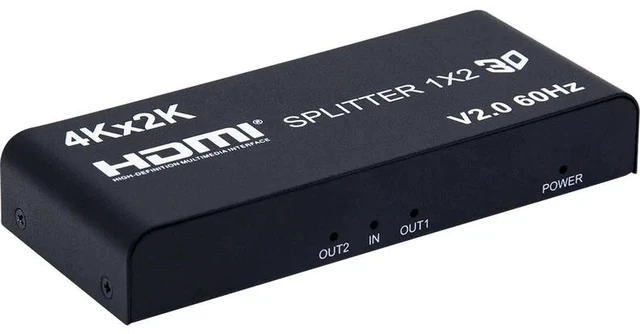 Alt view image 4 of 5 - 4K 60Hz 1x2,4K 60Hz HDMI Splitter 1x2 1x4 HDMI 2.0 Splitter 4Kx2k Video Distributor 1 input 2 out /4 out Video Converter Copy Screen Display