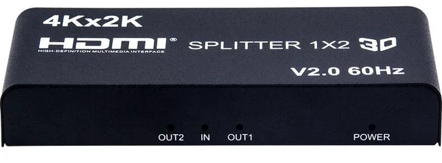 Alt view image 5 of 5 - 4K 60Hz 1x2,4K 60Hz HDMI Splitter 1x2 1x4 HDMI 2.0 Splitter 4Kx2k Video Distributor 1 input 2 out /4 out Video Converter Copy Screen Display