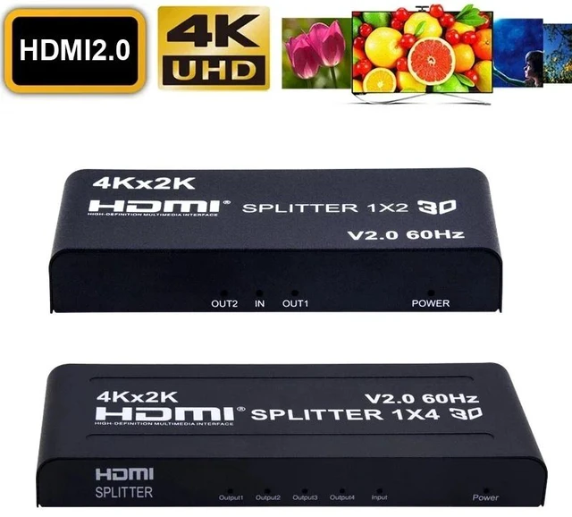 Main image of 4K 60Hz 1x2,4K 60Hz HDMI Splitter 1x2 1x4 HDMI 2.0 Splitter 4Kx2k Video Distributor 1 input 2 out /4 out Video Converter Copy Screen Display