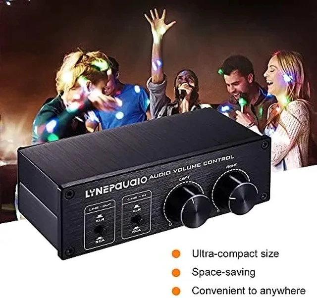 Alt view image 4 of 5 - ,Fully Balanced XLR RCA Audio Switch 2 in 2 out with Volume Controller Passive Preamp Active Speaker Selector switcher Box