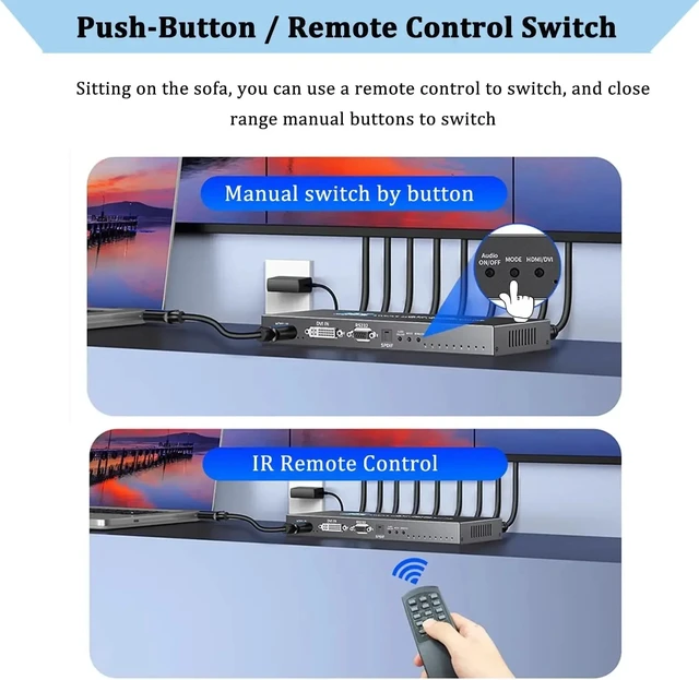 Alt view image 4 of 5 - with EU Plug,4K Video Wall Controller 3x3 1080P HDMI Video Image Processor 3x3 2x3 2x4 1x3 1x4 for 9 Screen Stitching Splicer with Audio Out
