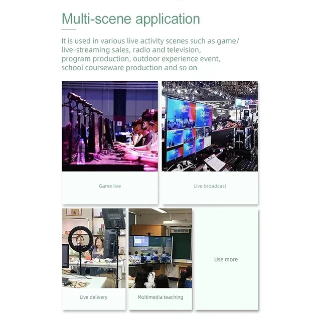 Alt view image 5 of 5 - with UK Plug,4 in 2 out HDMI Live Stream Switcher Studio Mic Mixer Multi Camera Live Streaming Broadcasting Production Type-c Capture Record