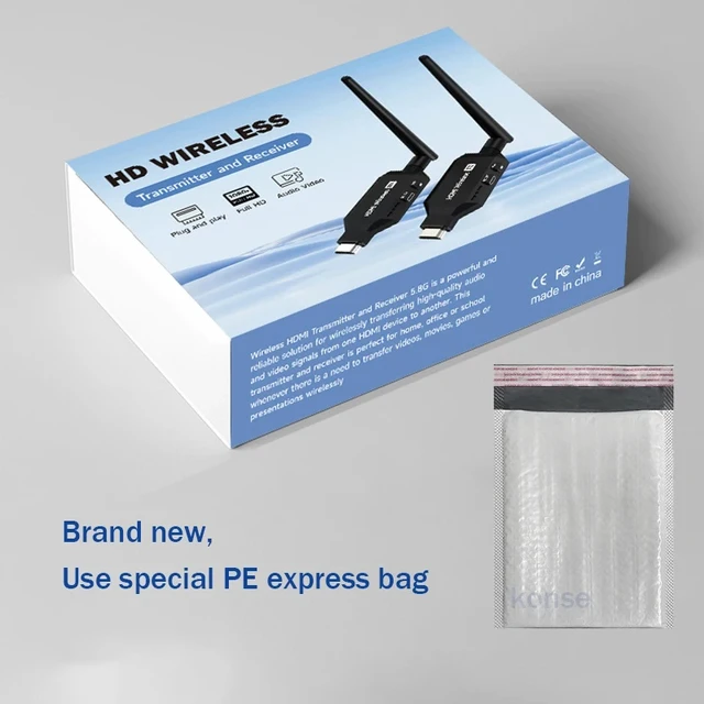 Alt view image 5 of 5 - 1 TX and 1 RX,50M Wireless HDMI Extender 1080P HDMI Video Transmitter Receiver Share HDMI Screen Display Dongle for TV Monitor Projector PC