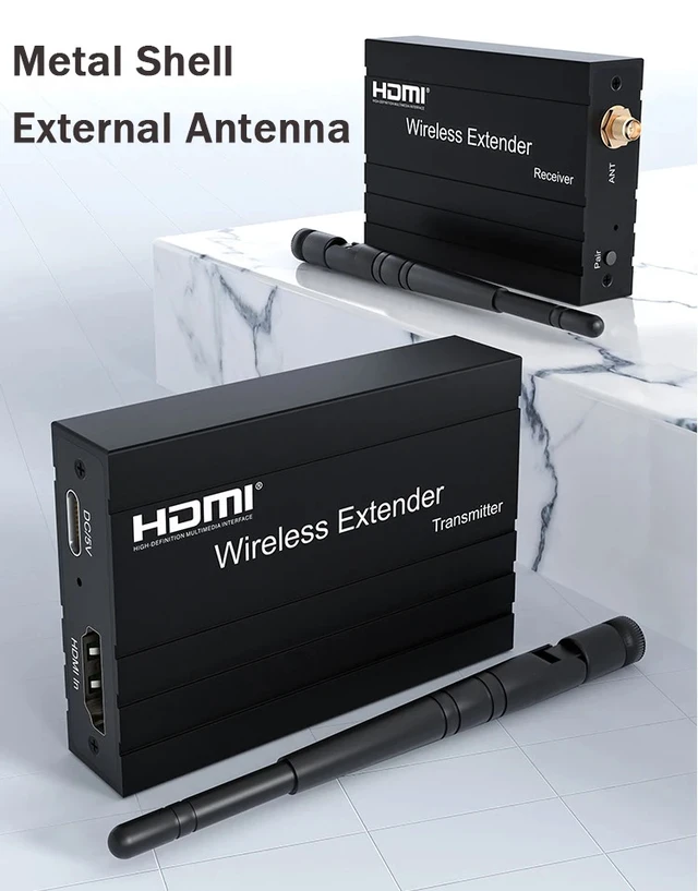 Alt view image 4 of 5 - TX and RX,200M Wireless HDMI Extender 1080P 5GHz HDMI Video Transmitter and Receiver Extender Screen Share Wireless Display for PC Loptop