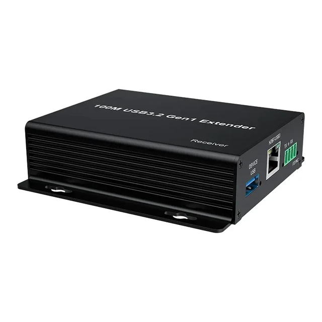 Alt view image 4 of 5 - USB Extender,USB3.0 Extender 100M 4-Port USB3.2 Gen 1 via Rj45 CAT6A SuperSpeed 5Gbps SSUSB Extender Support RS232 & FSYNC Industrial Control