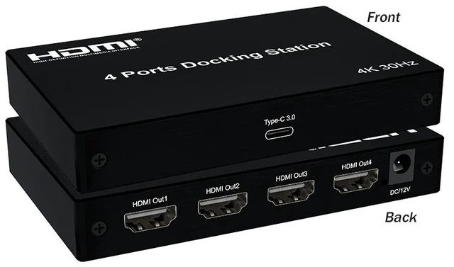 Alt view image 5 of 5 - ,4 Ports USB3.0 to HDMI Video Docking Station 1 in 4 out 1080P 4 Monitor HDMI Splitter Mirror Extended Display for Mac Windows