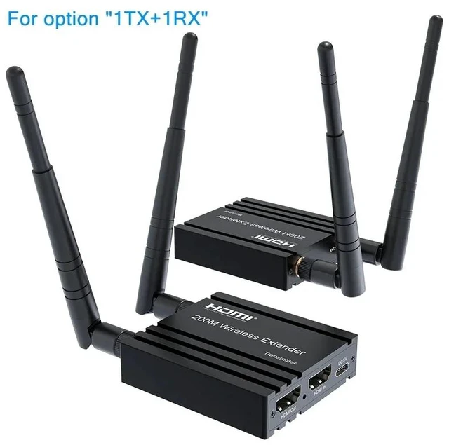 Main image of 1 TX and 1 RX,200M Wireless HDMI Extender Screen Share1080P WiFi Video Extender Support 1 to 4 Wireless Display for NVR Camera Laptop PC HDTV