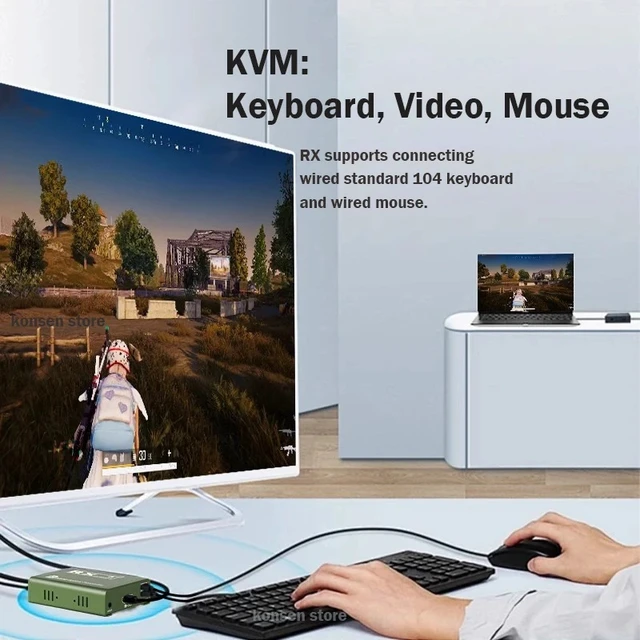 Alt view image 2 of 5 - TX and RX,20Km DP Fiber KVM Extender over LC Fiber Optical Cable 1080P Displayport Fiber KVM Extender Transceiver Support Mouse Keyboard