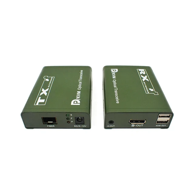 Alt view image 4 of 5 - TX and RX,20Km DP Fiber KVM Extender over LC Fiber Optical Cable 1080P Displayport Fiber KVM Extender Transceiver Support Mouse Keyboard