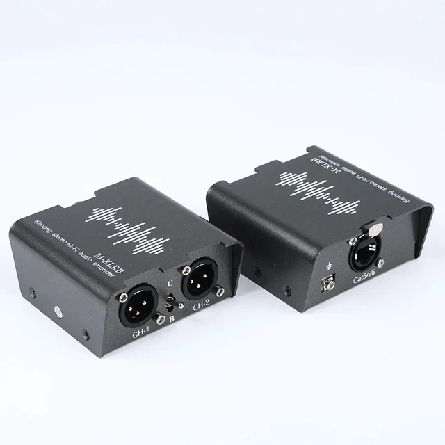 Alt view image 2 of 5 - ,2 Way XLR Audio Extender over RJ45 CAT6 Cable 200M 3-Pin XLR Male to Female Audio Ethernet Extender Transmitter Receiver kit