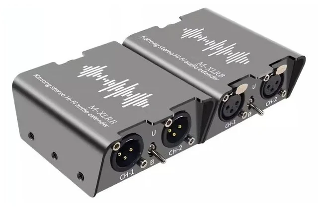 Main image of ,2 Way XLR Audio Extender over RJ45 CAT6 Cable 200M 3-Pin XLR Male to Female Audio Ethernet Extender Transmitter Receiver kit